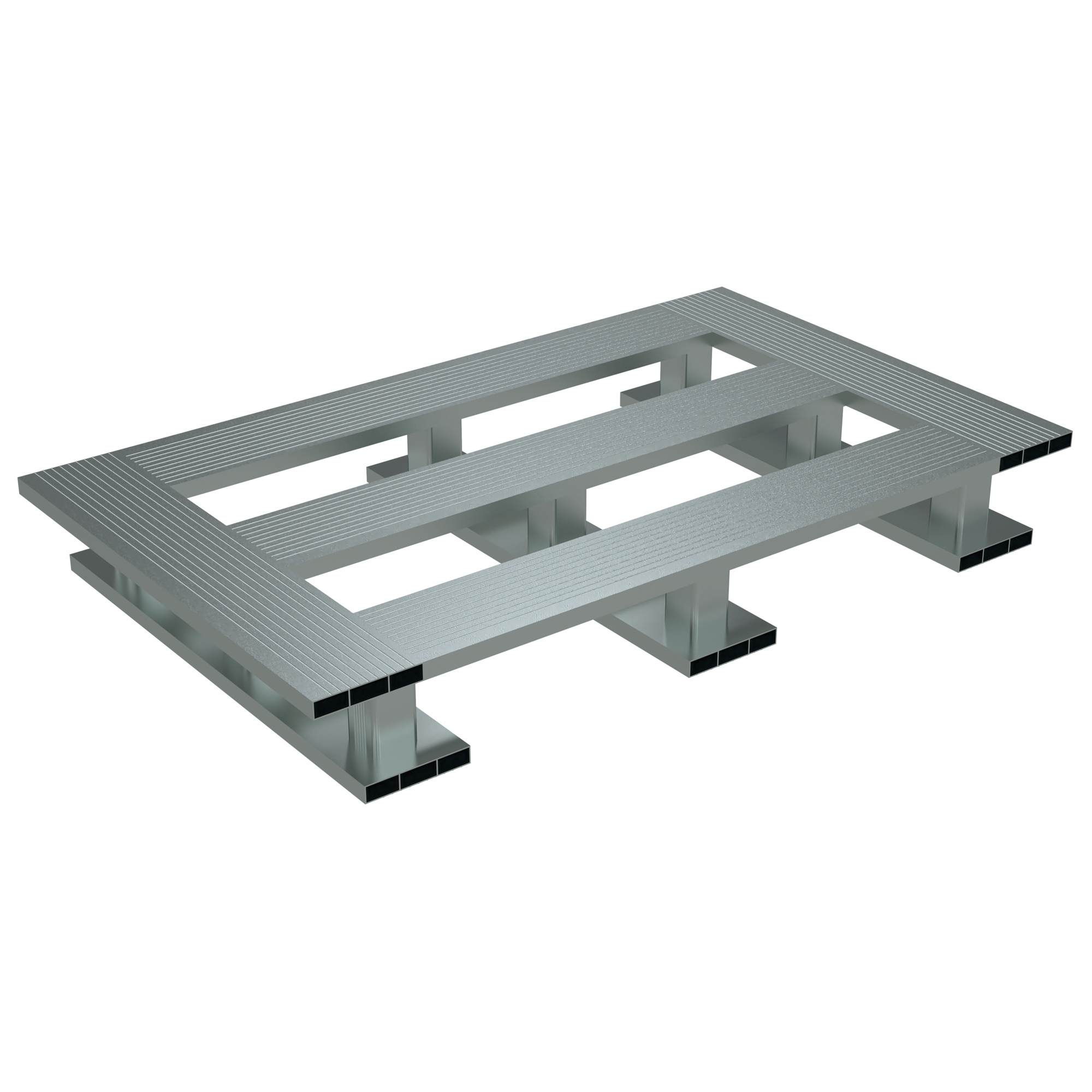 Vestil Aluminum Heavy-Duty Skid Bottom Half Pallet - 24in. x 48in. x 5.063in., Model# AP-4824-SB